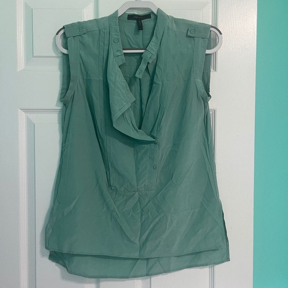 BCBG MAX AZRIA Kori Sleeveless 100% Silk Green Blouse - Size S - Picture 2 of 3